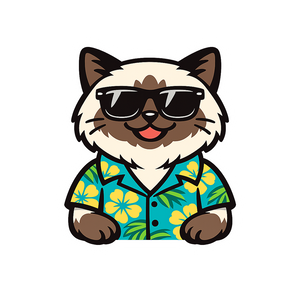 Tropical Himalayan Cat - Bordered Artwork
