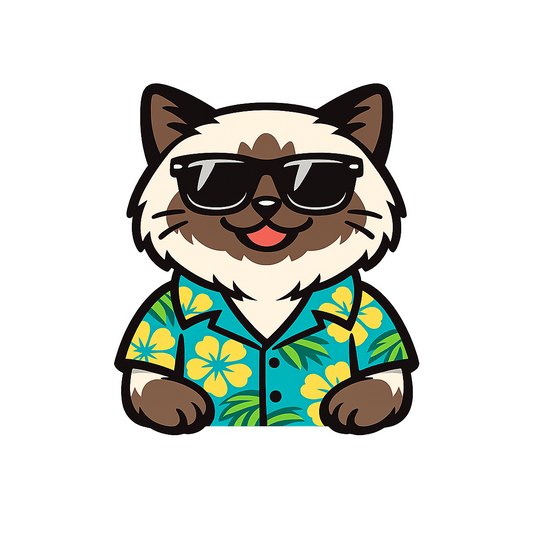 Tropical Himalayan Cat - Bordered Artwork