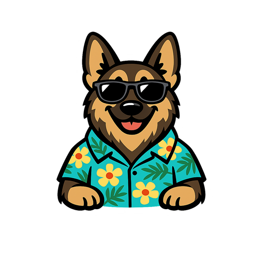 Tropical Sable German Shepherd - Bordered Artwork