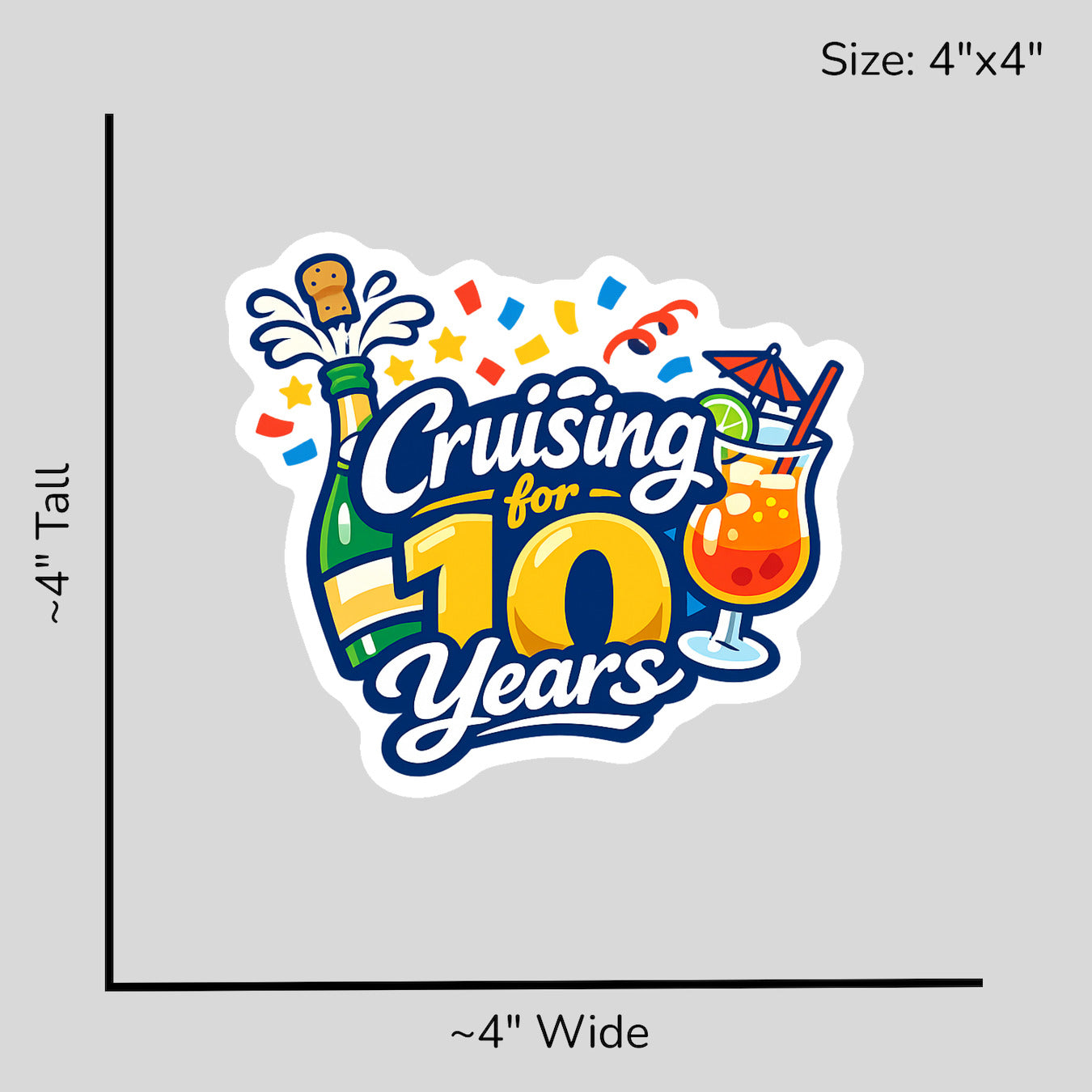 10 Year Celebration - Size Reference Mockup