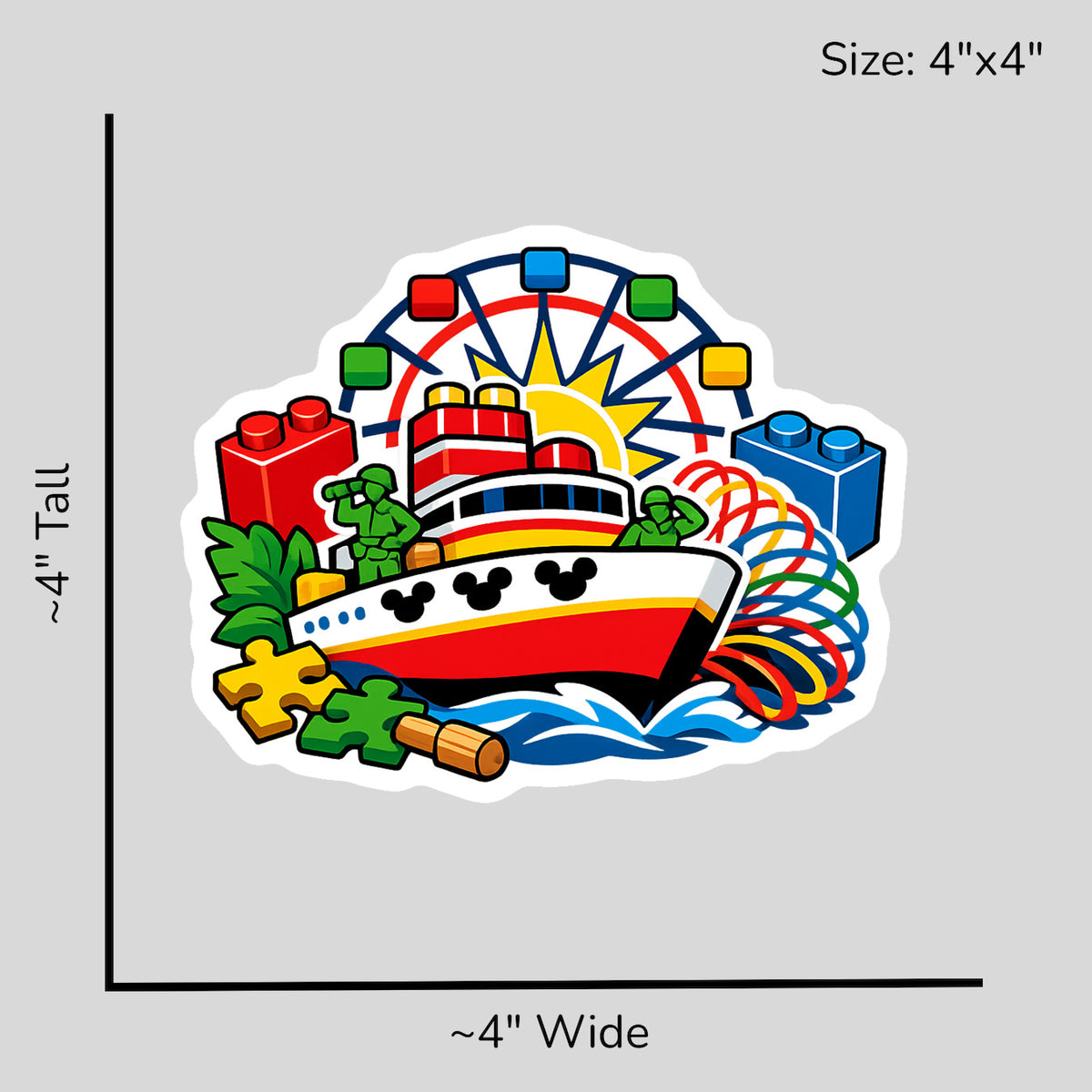 Toy Carnival Cruise - Size Reference Mockup