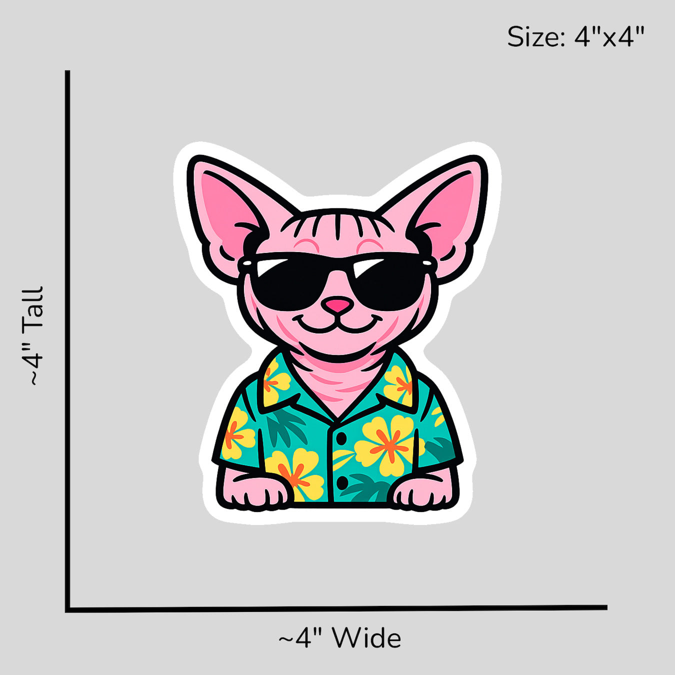 Tropical Sphynx Cat - Size Reference Mockup
