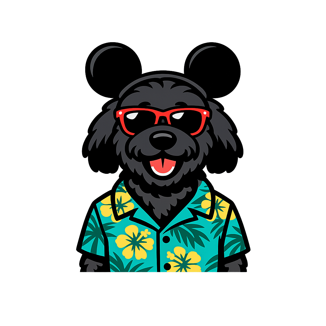 Magic Black Goldendoodle - Bordered Artwork