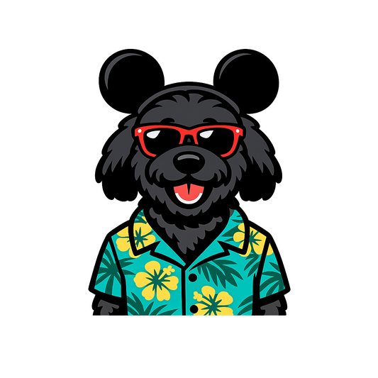 Magic Black Goldendoodle - Bordered Artwork