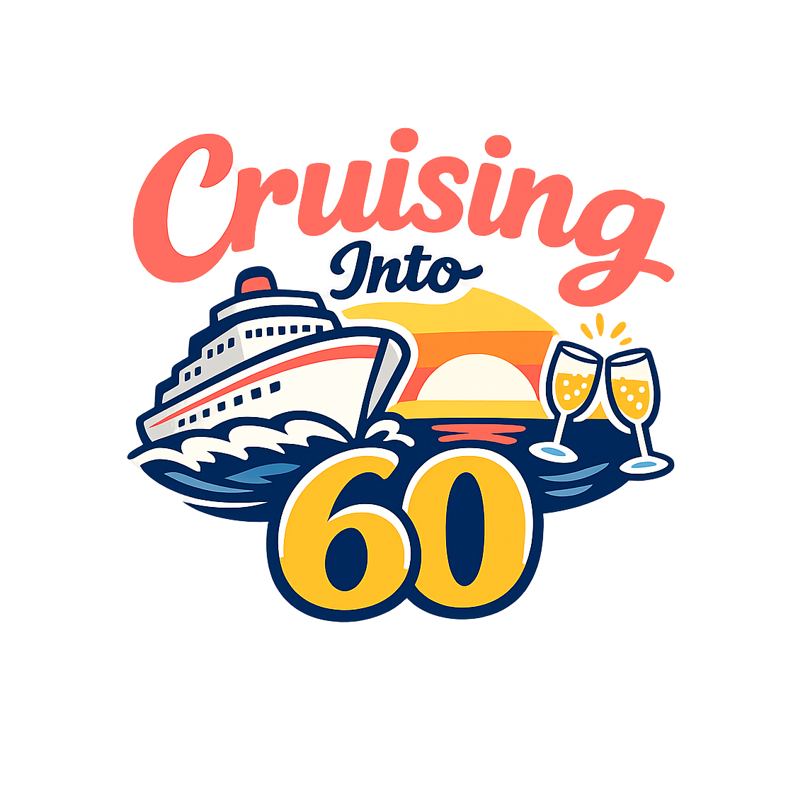 Cruising Into 60 - Bordered Artwork