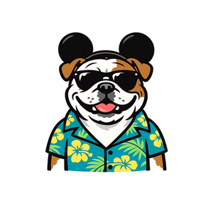 Magic English Bulldog - Bordered Artwork