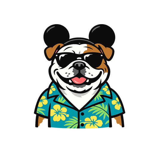 Magic English Bulldog - Bordered Artwork