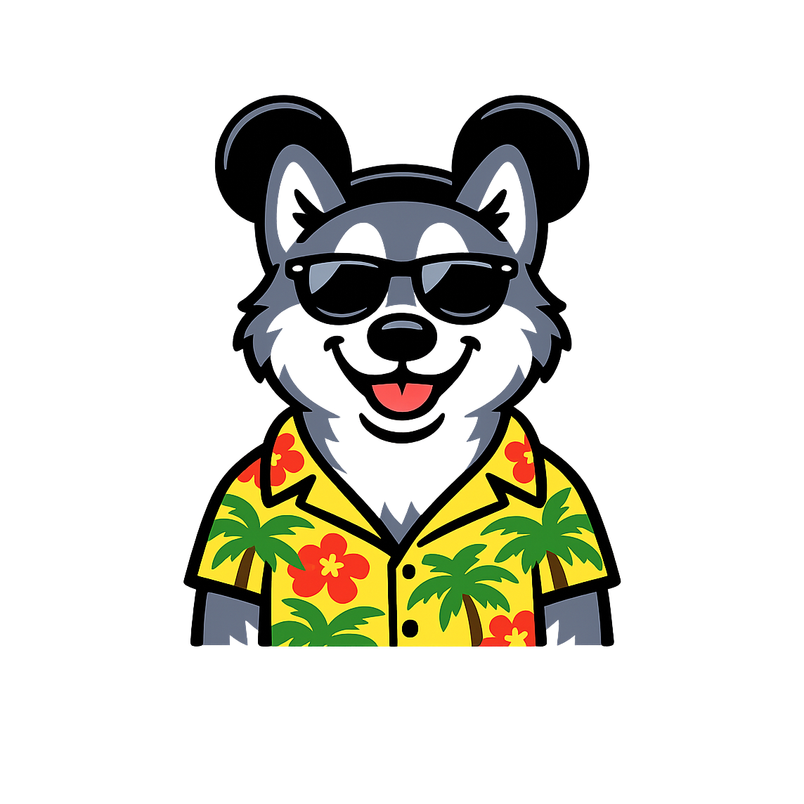 Magic Gray Husky - Bordered Artwork