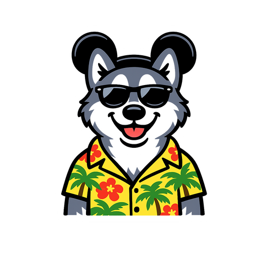 Magic Gray Husky - Bordered Artwork