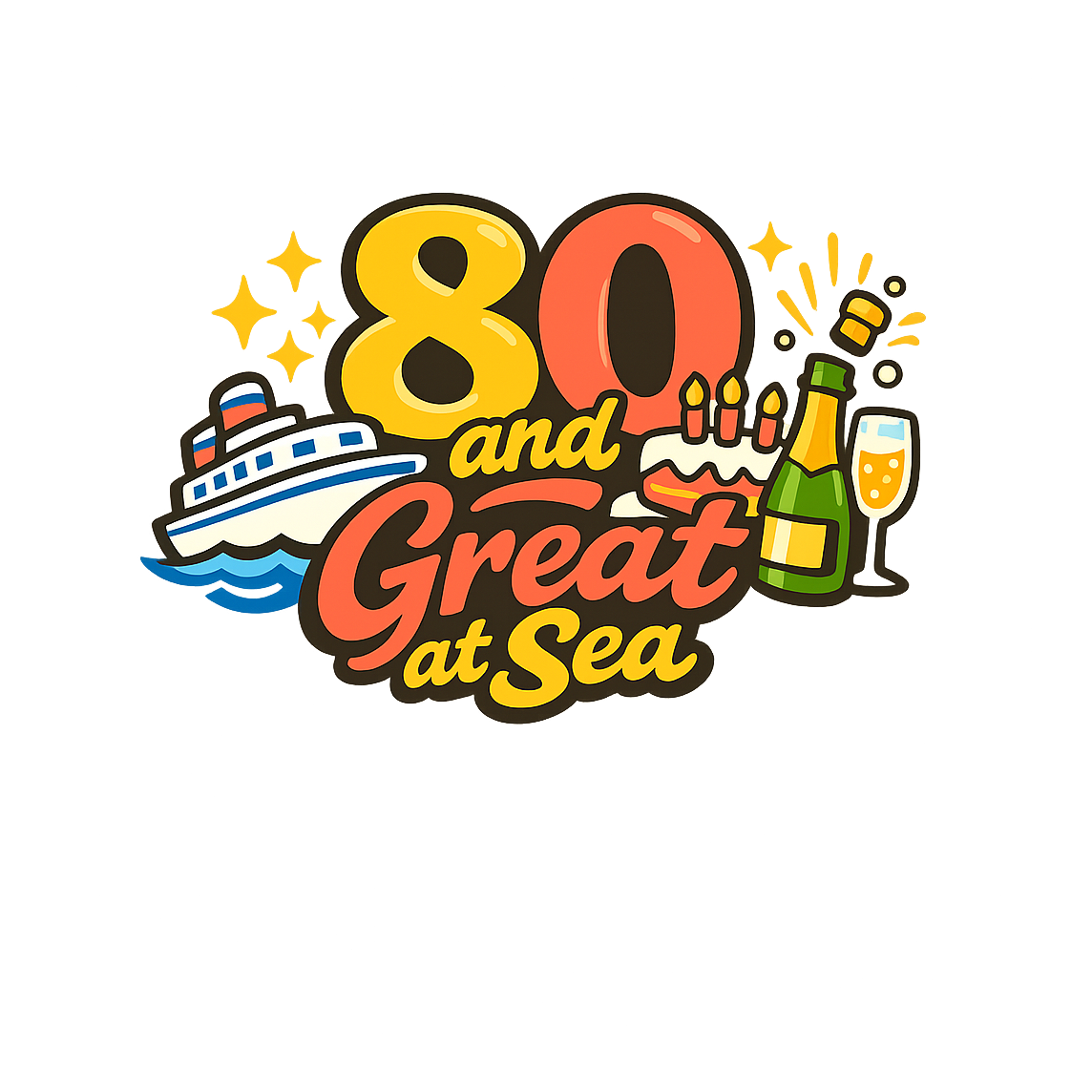 80 and Great at Sea - Bordered Artwork