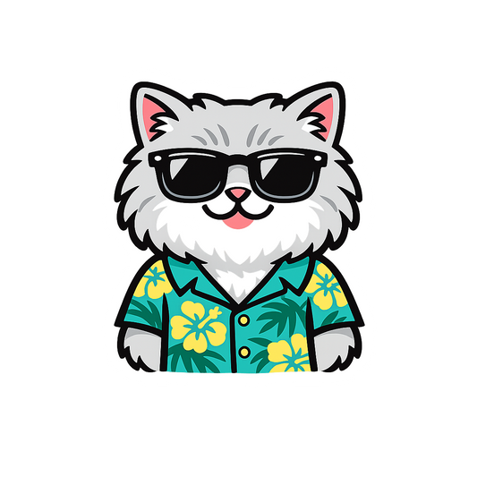 Tropical Persian Cat - Bordered Artwork