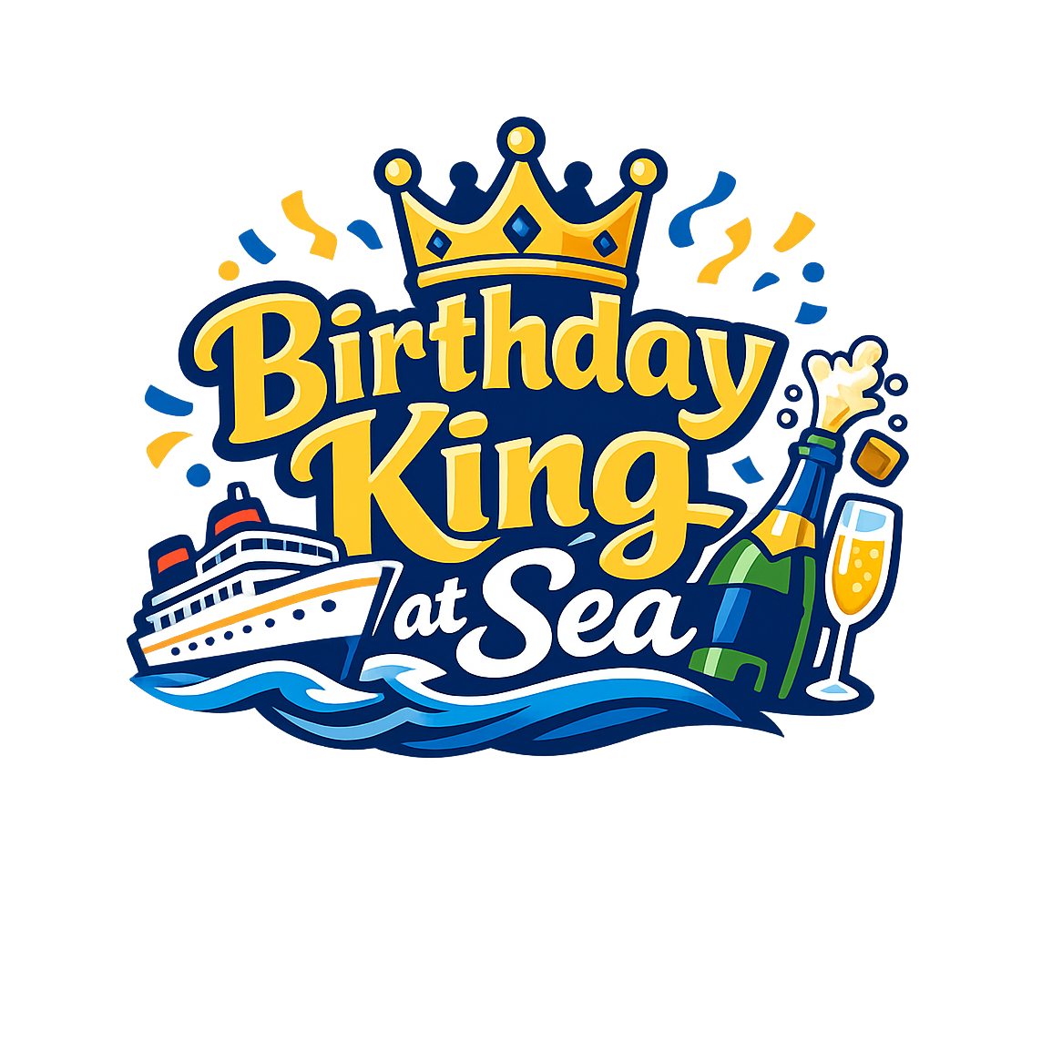 Birthday King at Sea - Bordered Artwork
