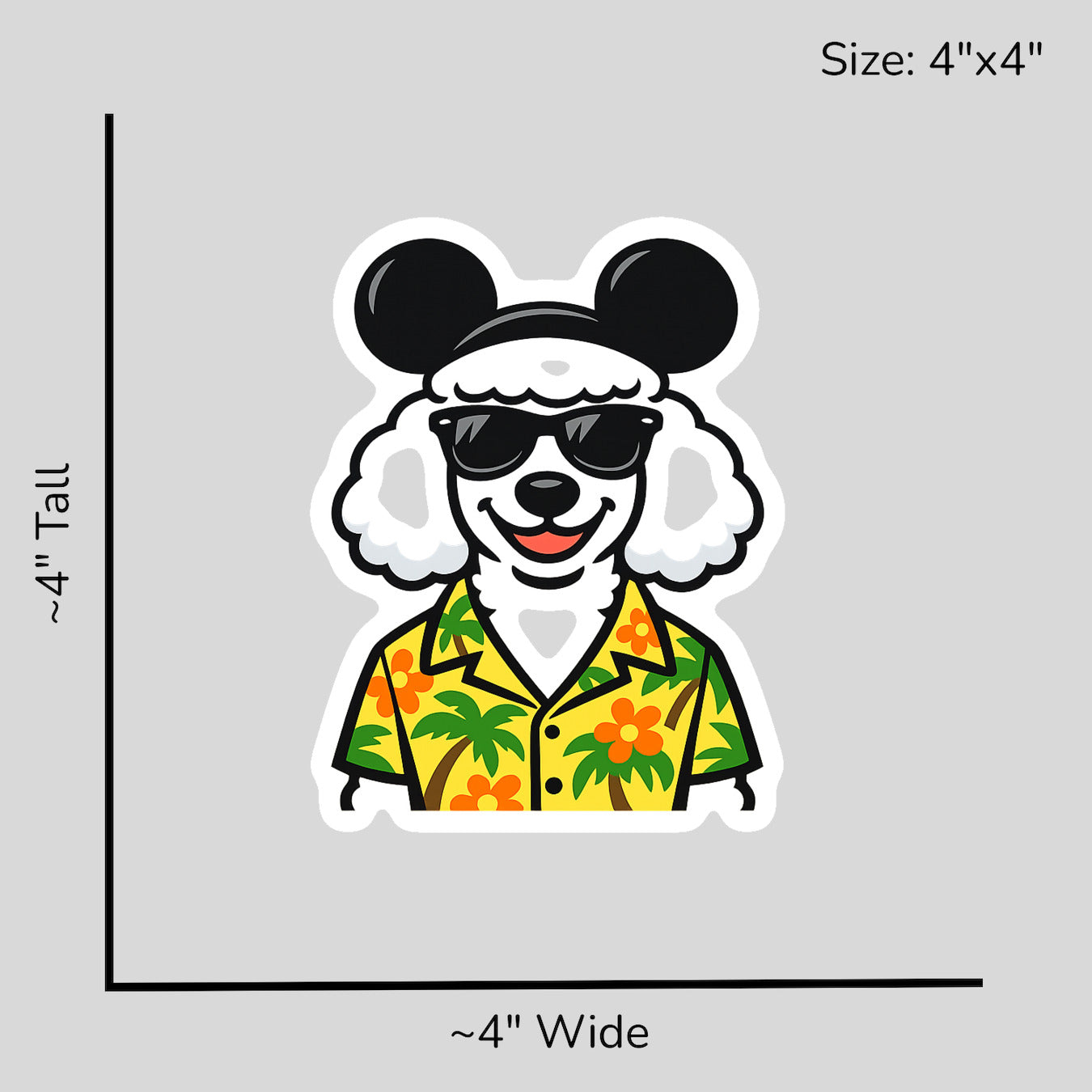 Magic White Poodle - Size Reference Mockup