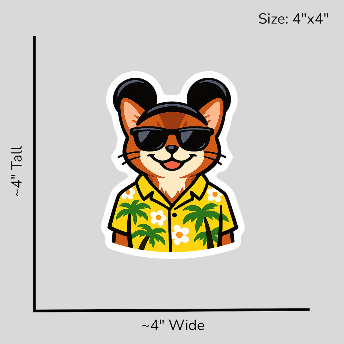 Magic Abyssinian Cat - Size Reference Mockup