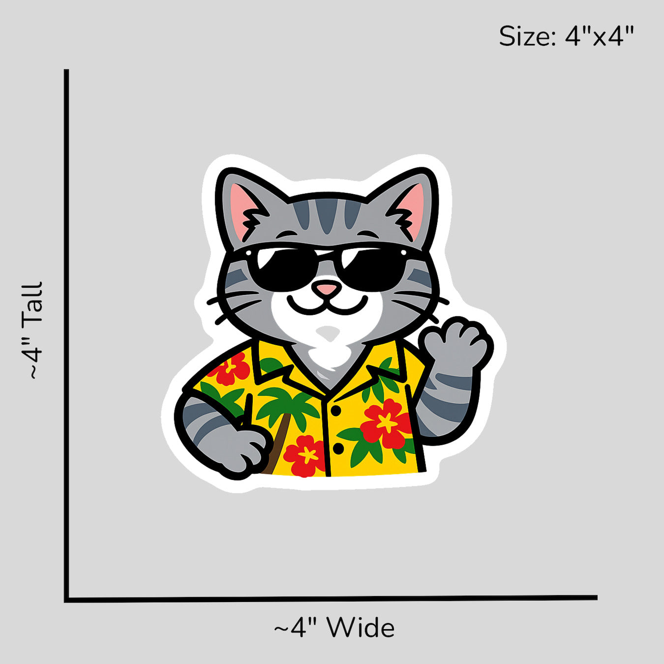 Tropical Gray Tabby - Size Reference Mockup