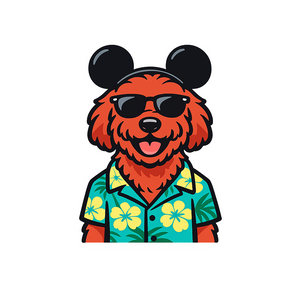 Magic Red Goldendoodle - Bordered Artwork
