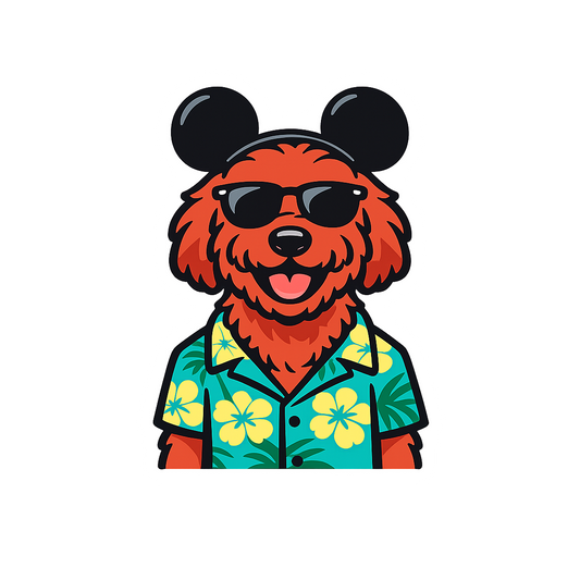 Magic Red Goldendoodle - Bordered Artwork