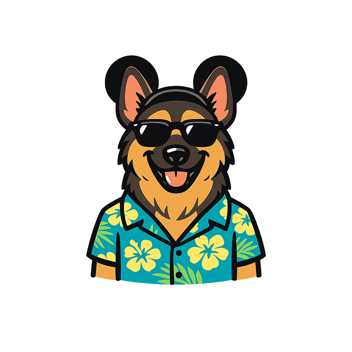 Magic Sable German Shepherd - Bordered Artwork