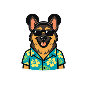 Magic Sable German Shepherd - Bordered Artwork