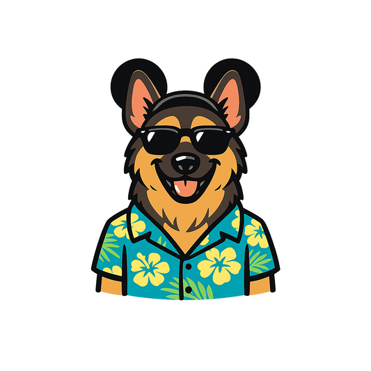 Magic Sable German Shepherd - Bordered Artwork